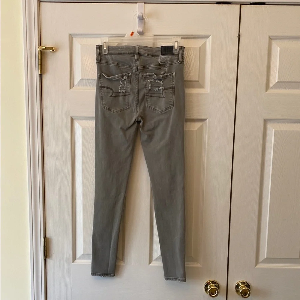 American Eagle Outfitters Green Skinny Distressed Jeans - Picture 6 of 8